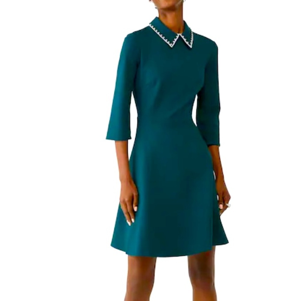 NWT KATE SPADE EMBELLISHED COLLAR PONTE DRESS